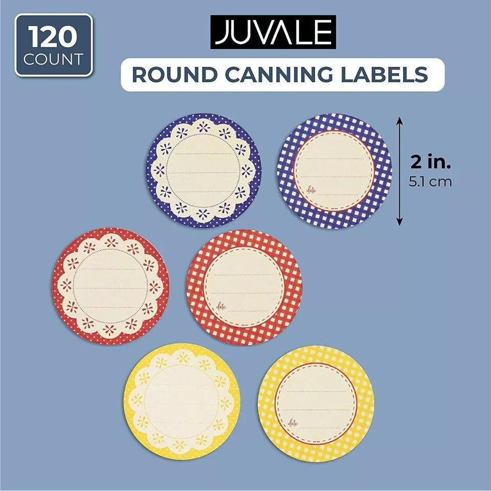 120 Pack 2&#x22; Round Shaped Canning Labels Stickers for Jars Food Storage Preserves