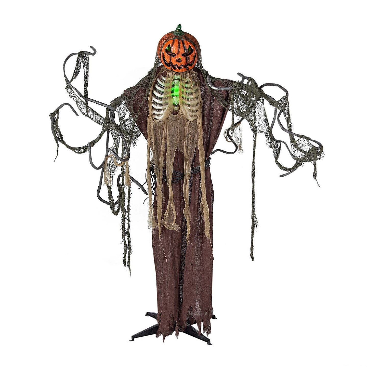 7 Ft. 2 1/2&#x22; Light Up Jack O Lantern Man Animated Prop for Halloween