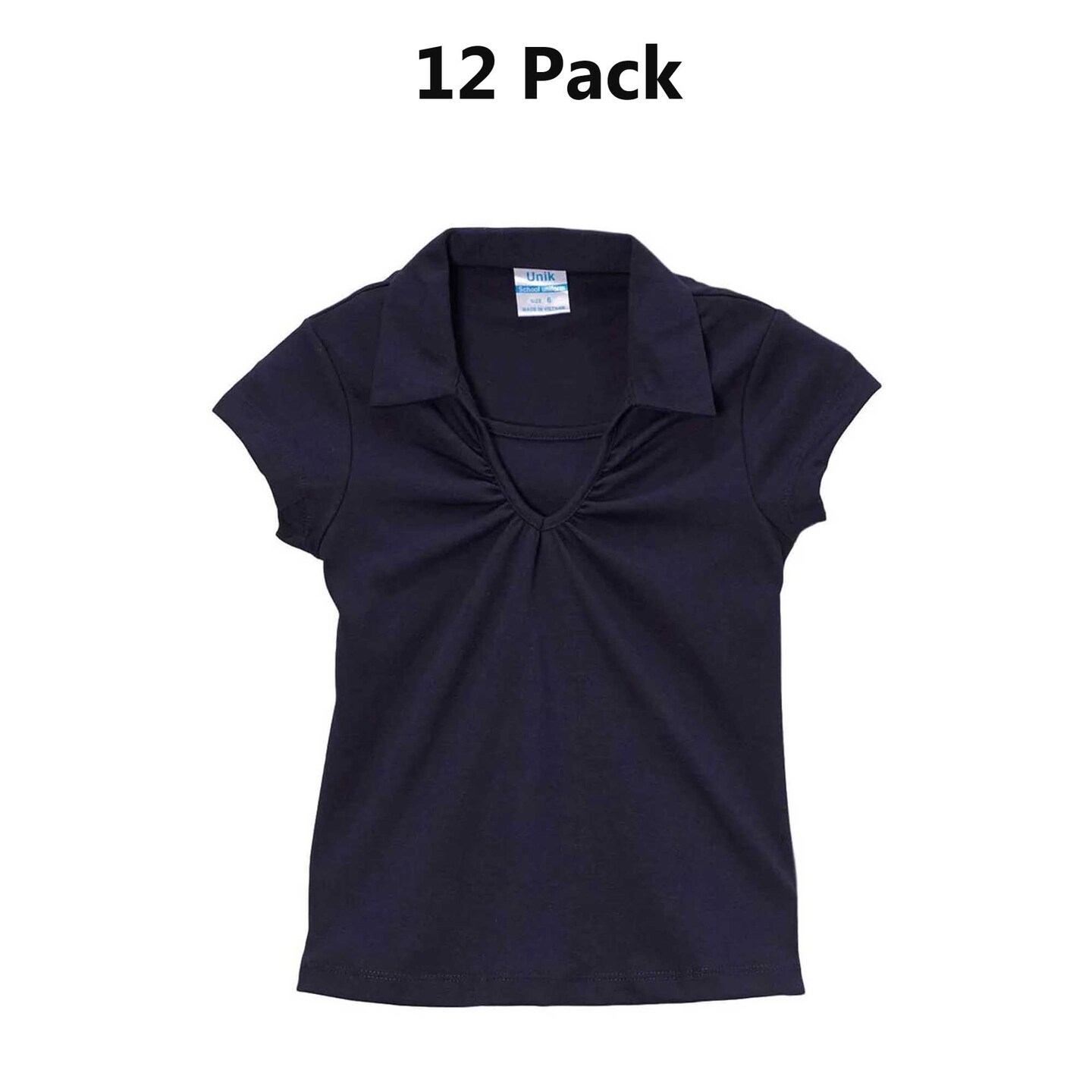 Girl&#x27;s Uniform V Neck Collar Shirt