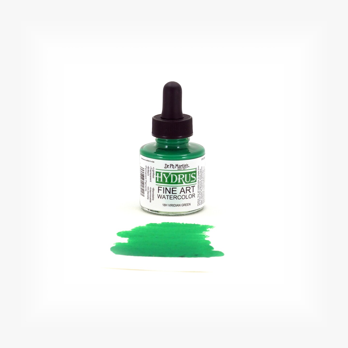 Dr. Ph. Martin&#x27;s Hydrus Fine Art Watercolor, 1.0 oz, Viridian Green (18H)