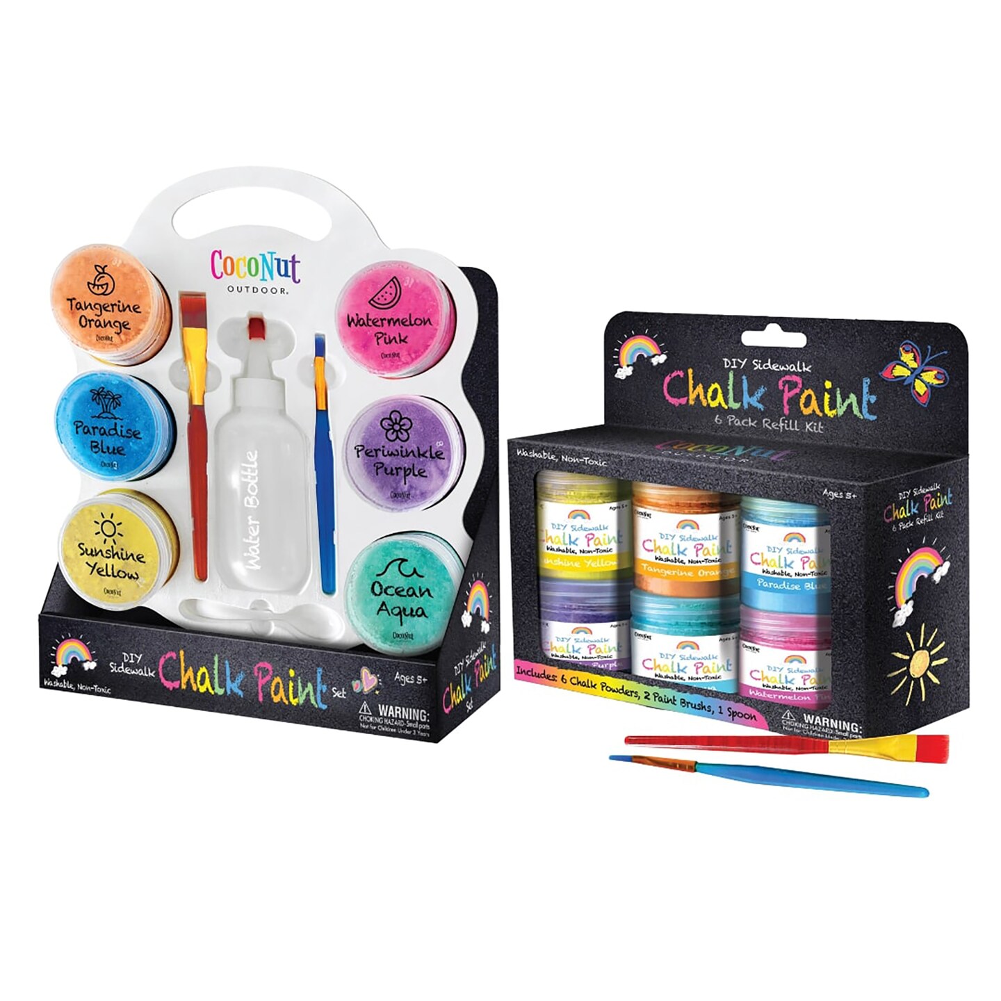 CocoNut Outdoor: DIY Sidewalk Chalk Paint Set &#x26; 6pk Refill