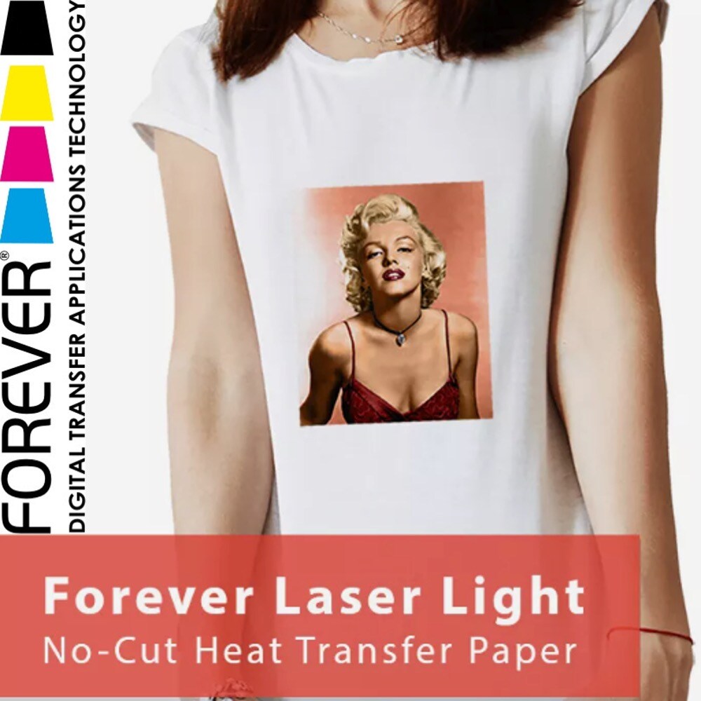 Forever Laser Light (No-Cut) Heat Transfer Paper 8.5&#x22;x11&#x22; x 100 Sh FREE SHIPPING