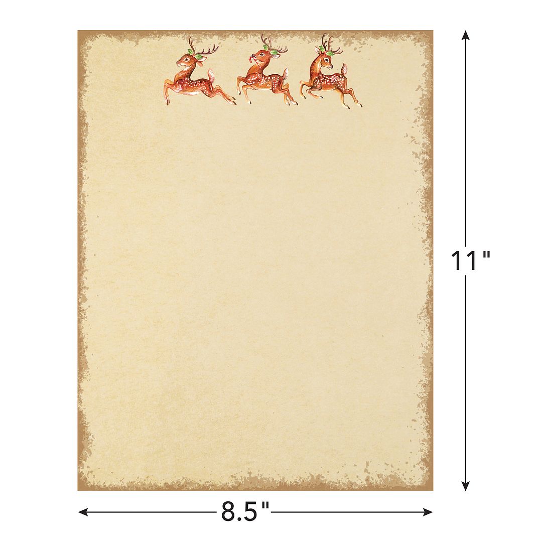 Great Papers! Stationery Letterhead, Classic Reindeer, 8.5"x11", Printer Friendly, 50 Sheets (2024036)