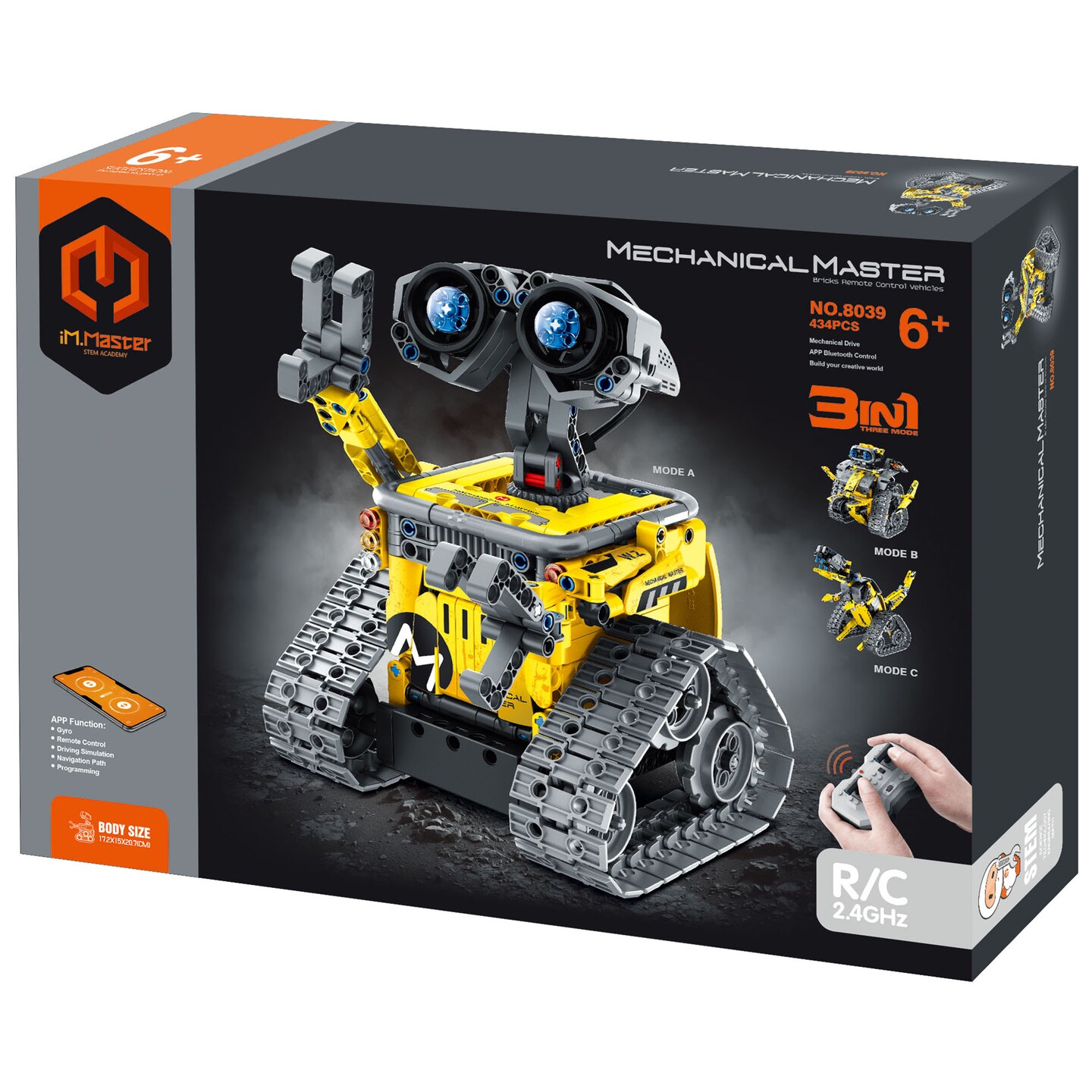 iM.Master STEM Academy: Mechanical Master - R/C 3-In-1: Robot Dinosaur - 430pcs - Bricks Model Figures w/ Remote Control, Building Blocks Activity Set