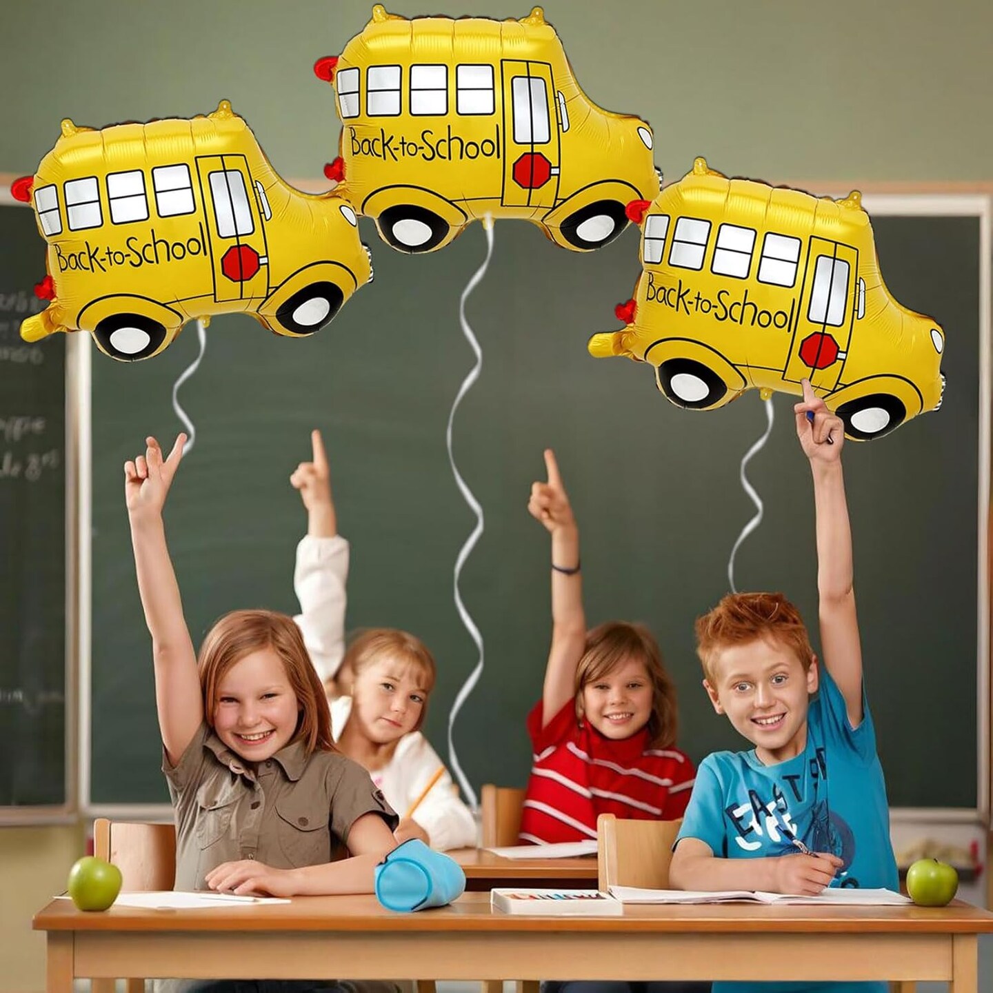 6pcs Back to School Decorations - 24.6x18.5in Bus Balloon