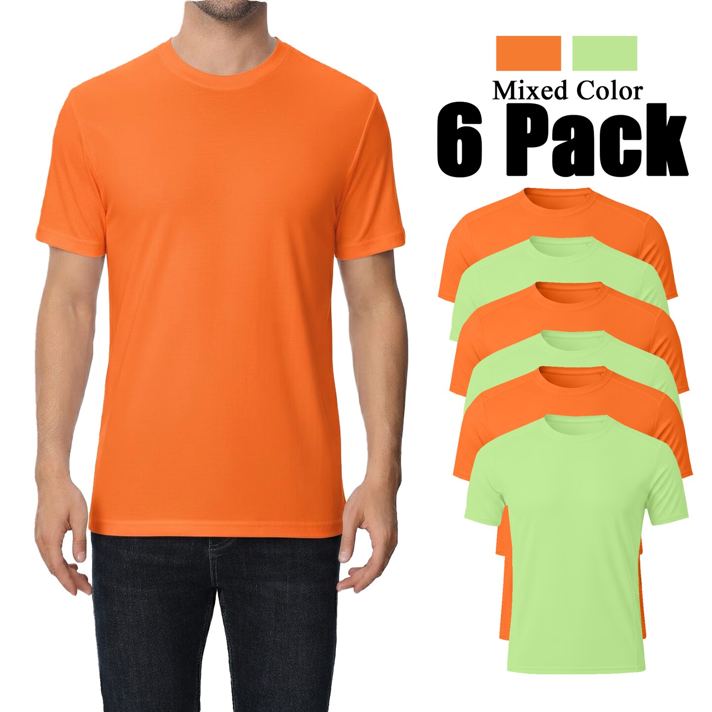 Zfeel Safety Dry Fit Polyester T-Shirt, Mixpack-6, ZF910 Customizable Workwear