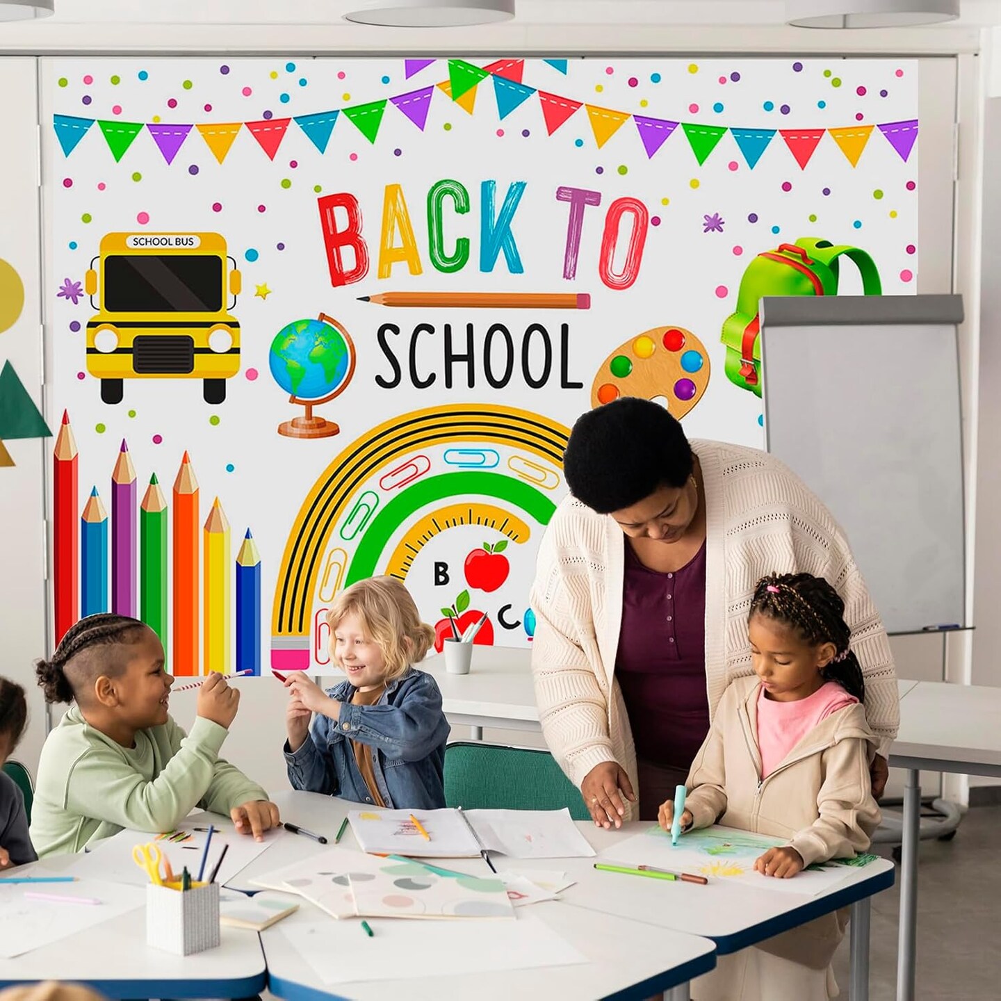 Back to School Backdrop First Day of School