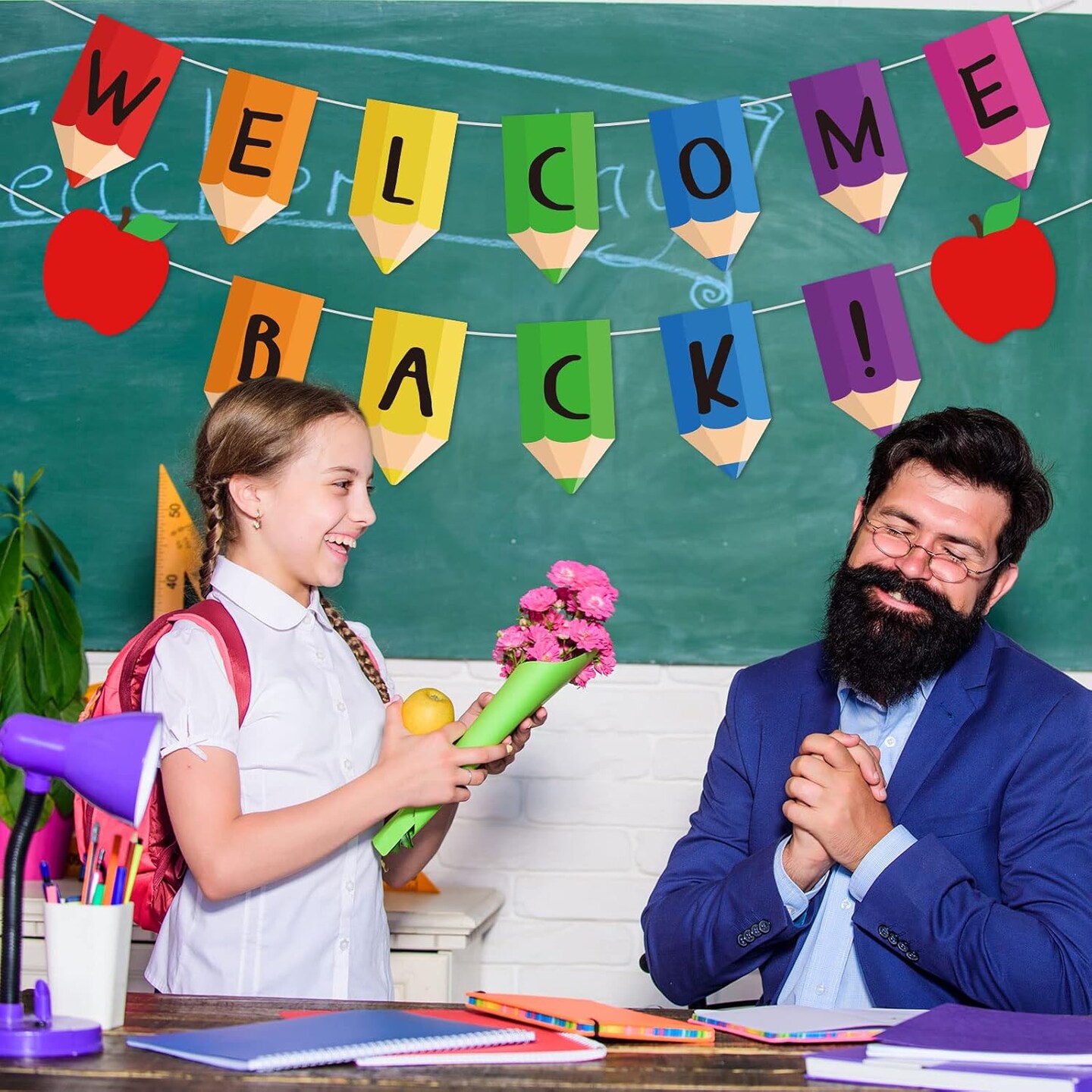 Back to School Banner School Bunting Garland School Classroom Decorations