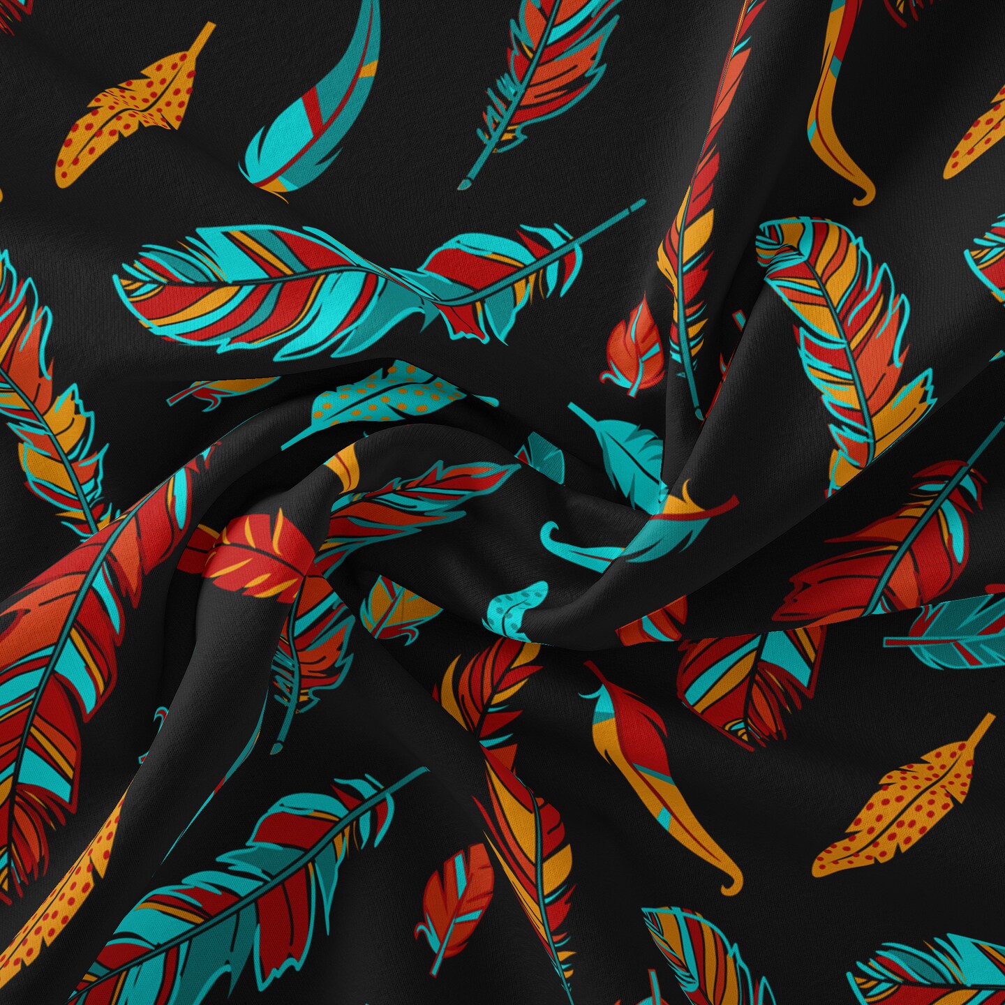 DAVID TEXTILES WHIMSY FEATHERS COTTON 1 YD CUT