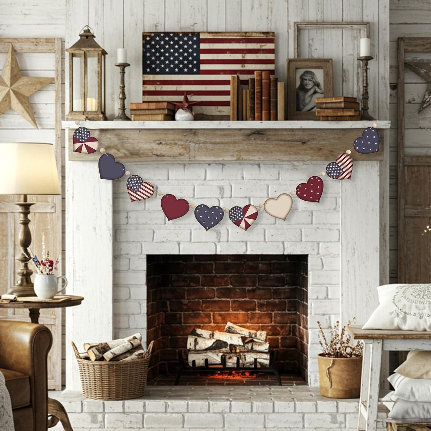 8.2 ft Easter Bunny Garland – Rustic Farmhouse Wooden Beads Rabbit Banner, Spring Home Decor for Fireplace, Mantel & Wall, Mixed Colors