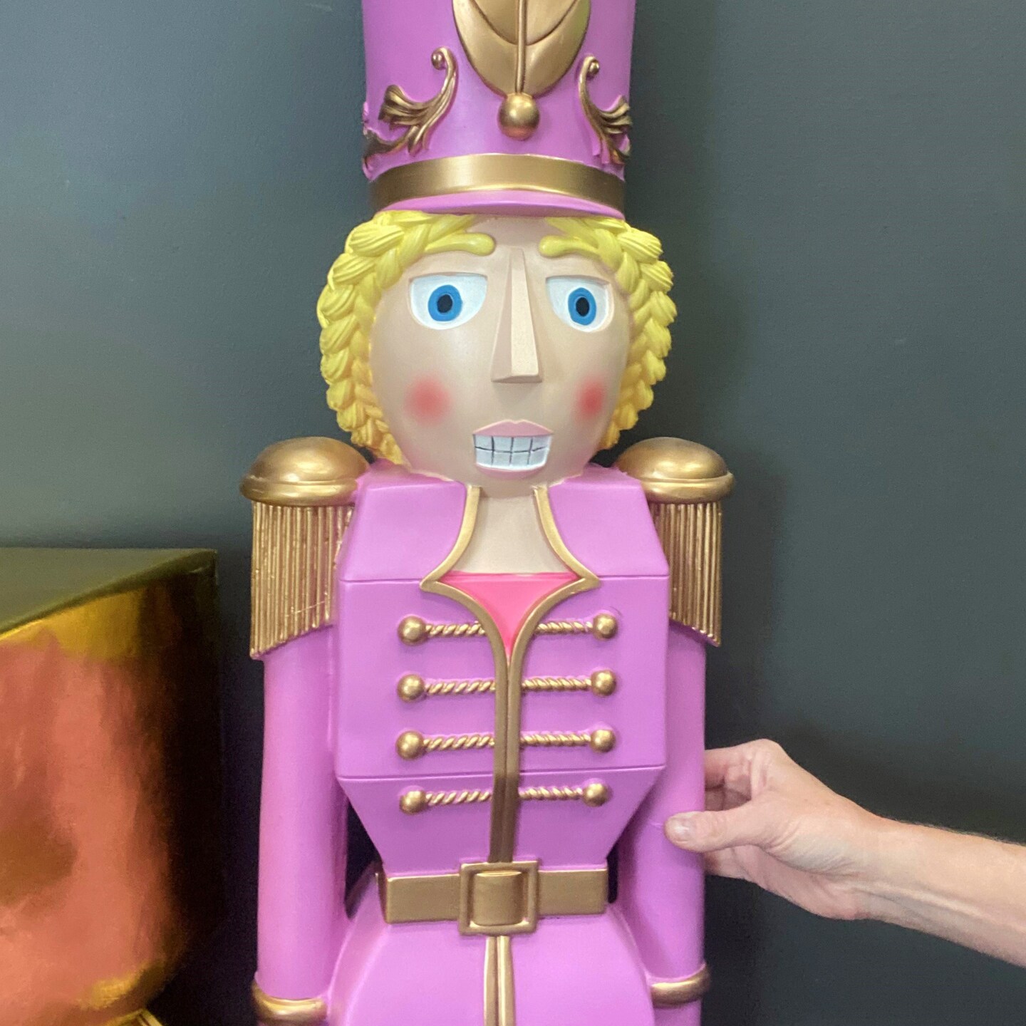 Haute Decor 48-INCH Tall Decorative Christmas Female Nutcracker -  Purple/Gold - Solid Resin Construction Large Christmas Nutcracker