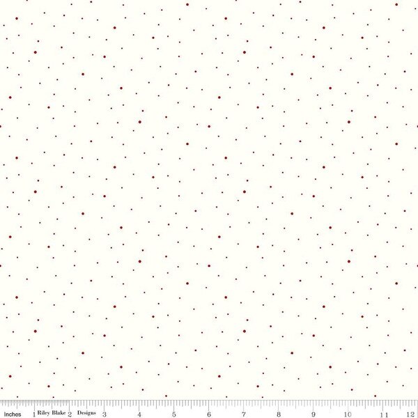 Dapple Dot in Barn Red on White (c645-barnred) | Dapple Dot | Riley Blake Designs | Riley Blake