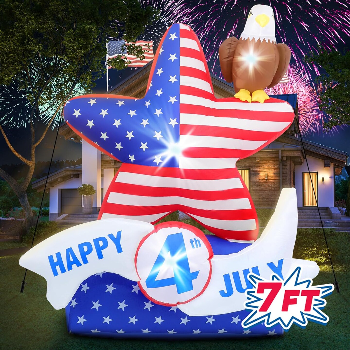 7FT Independence Day Decorations Inflatables, Upgraded 4th of July