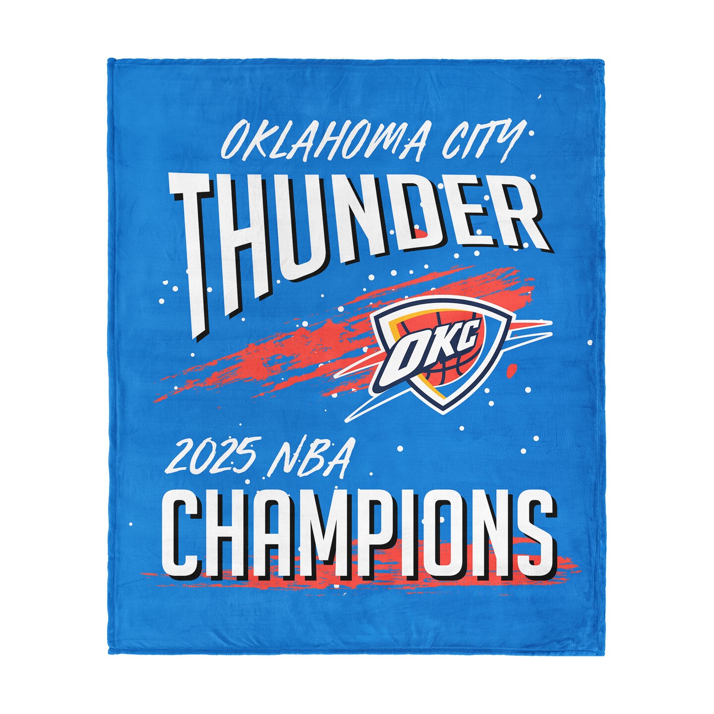 NBA Oklahoma City Thunder 2025 Champs Net Gain Silk Touch Throw Blanket