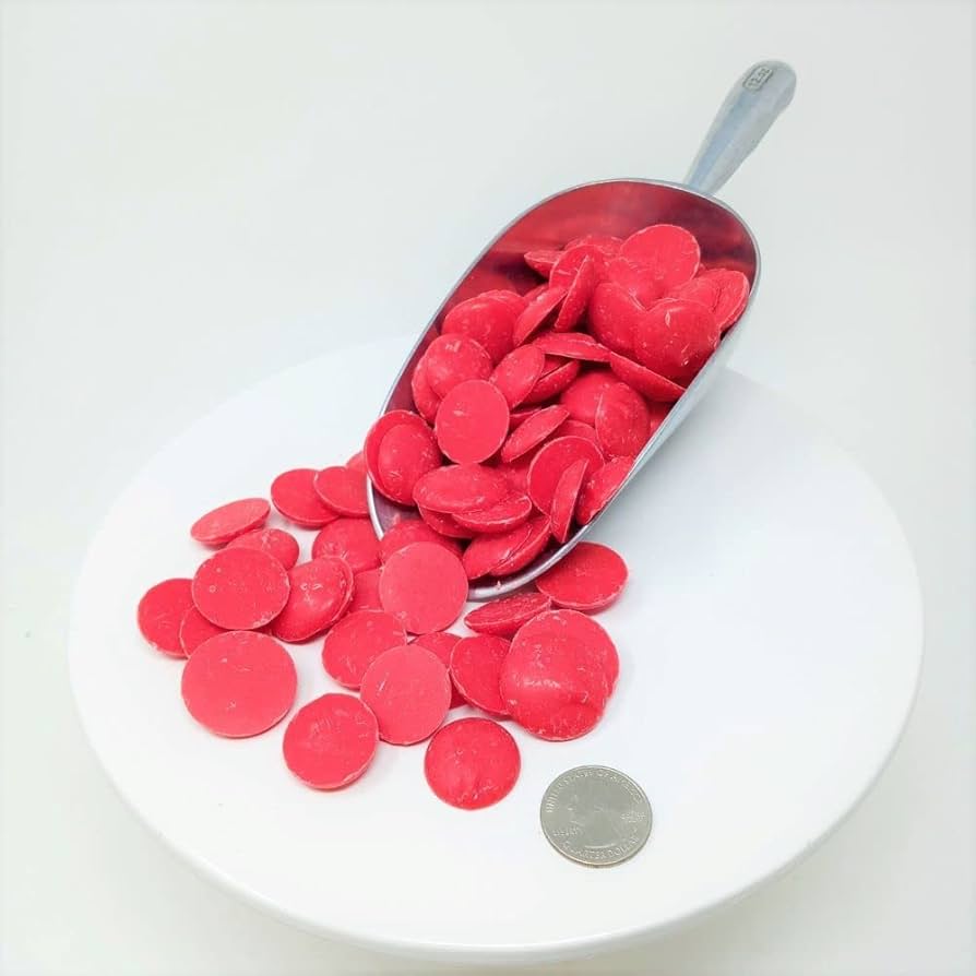 2.5lbs Merckens Red Chocolate Candy Melts for Coating Dipping Drizzling Baking and Decorating