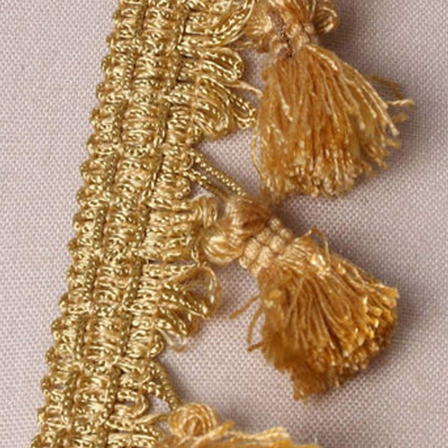 1 Yard Gold Braided Gimp Trim with Decorative Tassel Fringe for Upholstery and Drapes 2” Width