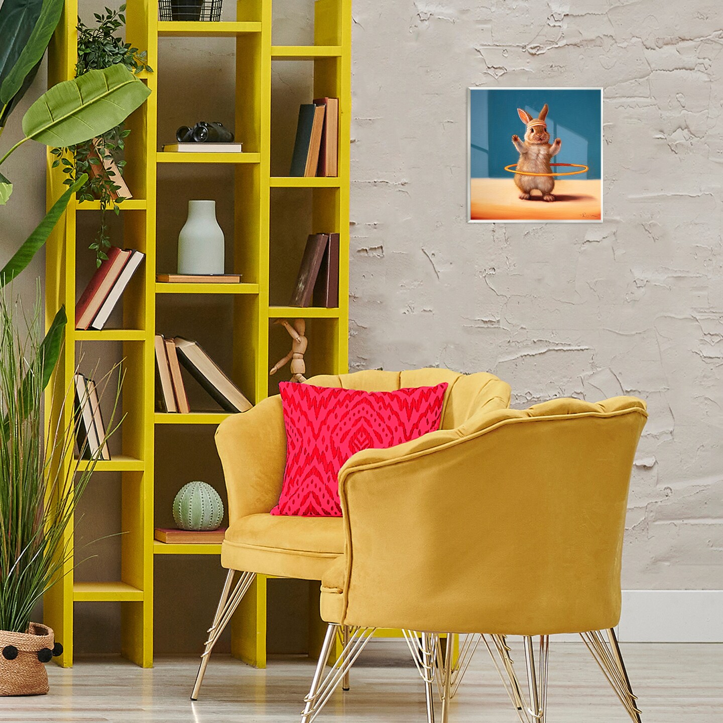 Stupell Industries Hula Hooping Rabbit Wall Plaque By Lucia Heffernan