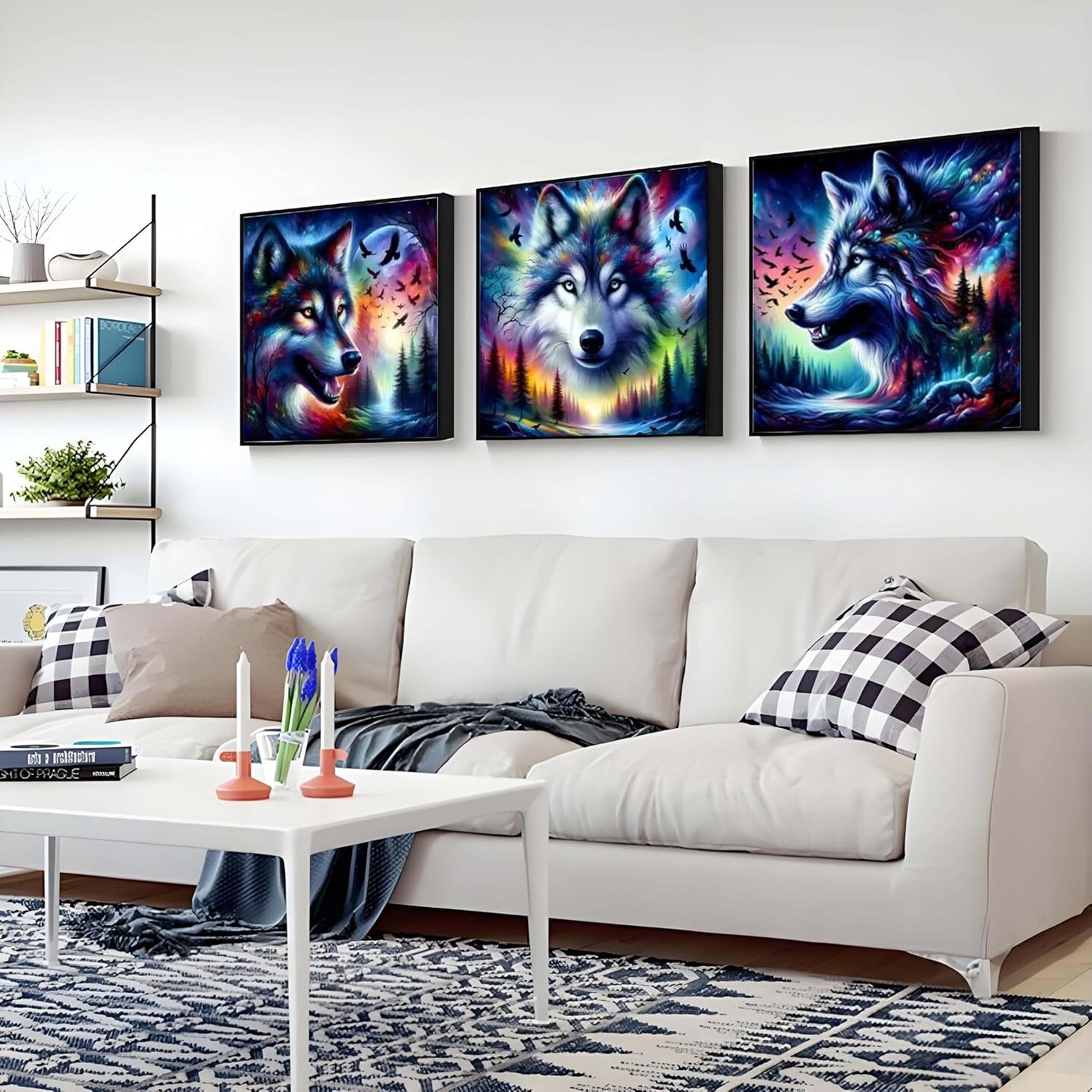 4 Packs Animal Wolf Series Diamond Art Kits
