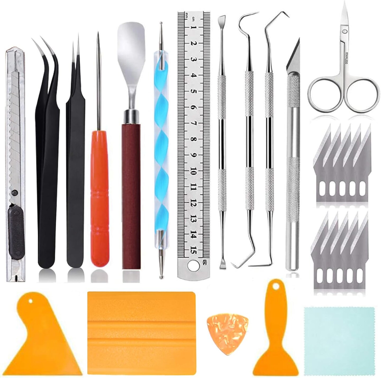 35-Piece Precision Weeding & Craft Tools Set for Vinyl, Scrapbooking, and DIY Projects