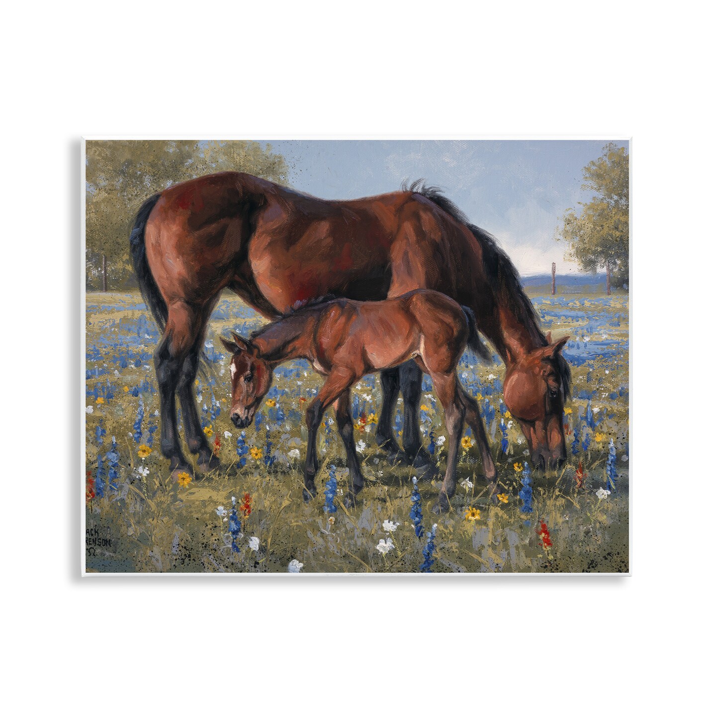 Stupell Industries Brown Horse & Foal Grazing Wall Plaque By Jack Sorenson