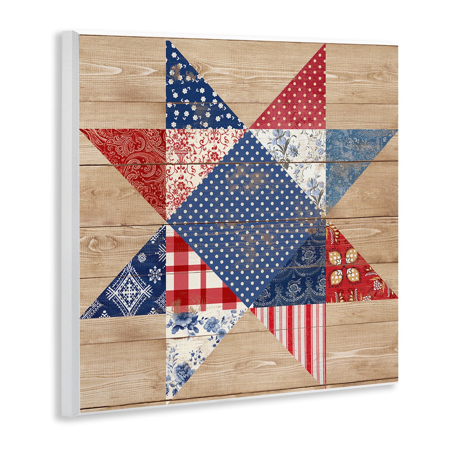 Stupell Industries Rustic Americana Quilt Pattern Wall Plaque By Susan Arnot