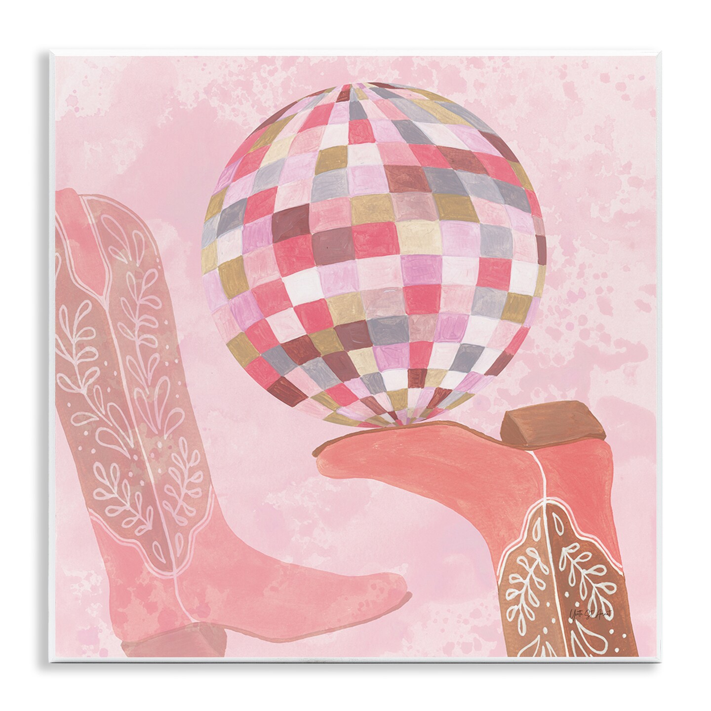 Stupell Industries Cowgirl Boot & Disco Ball Wall Plaque By Yvette St. Amant