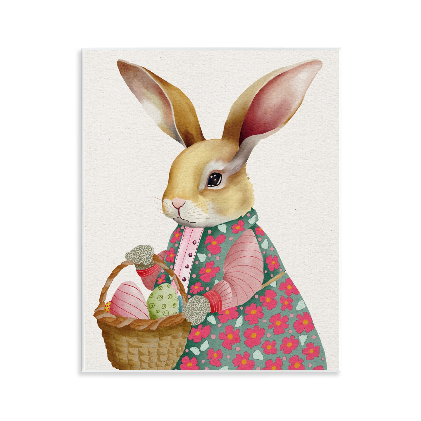 Stupell Industries Easter Bunny with Egg Basket Wall Plaque By Regina Moore