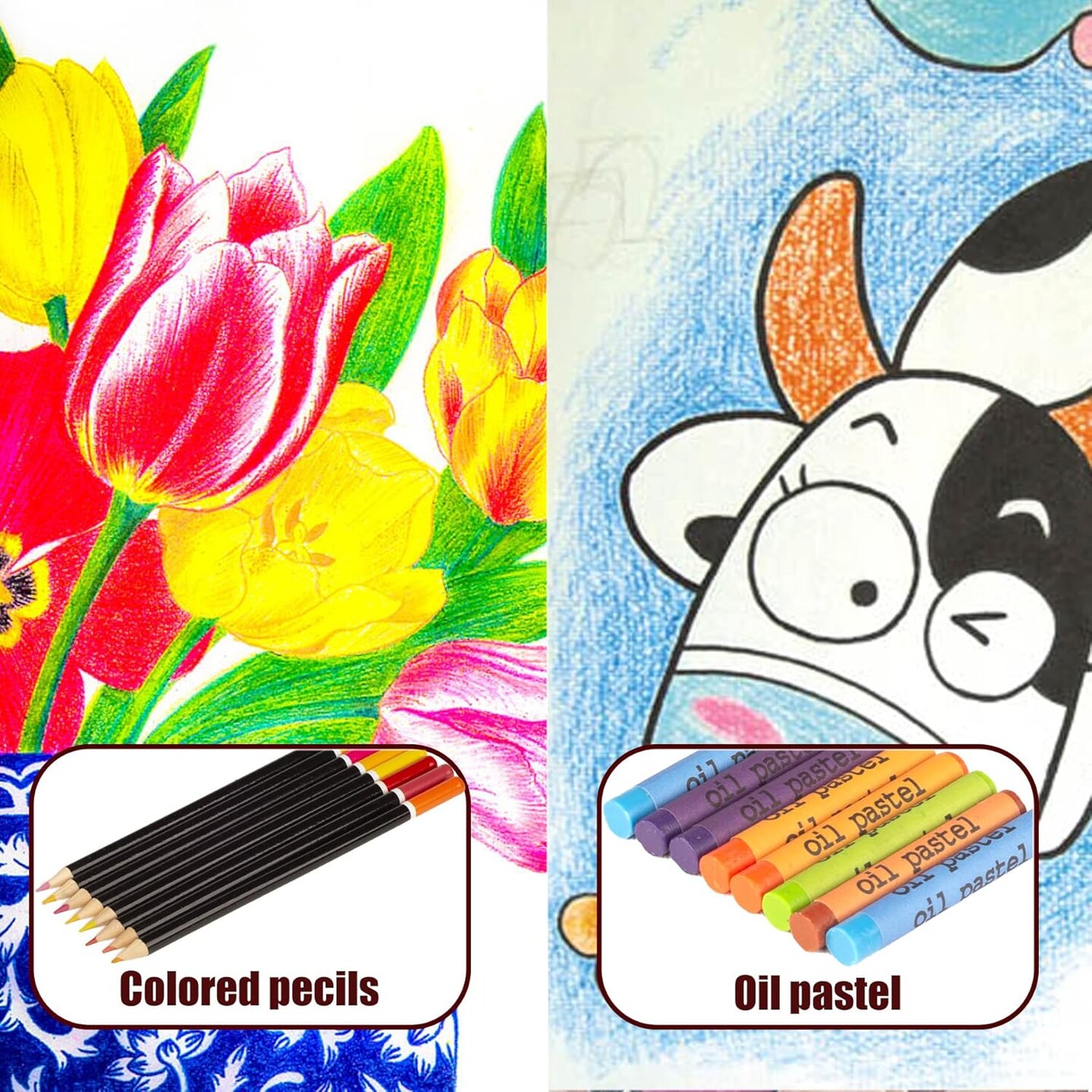 Wooden Art Set Crafts Drawing Painting Coloring Kit