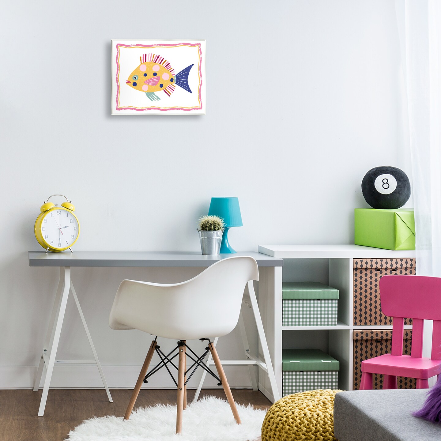 Stupell Industries Polka Dot Fish Illustration Wall Plaque By Lisa Nohren