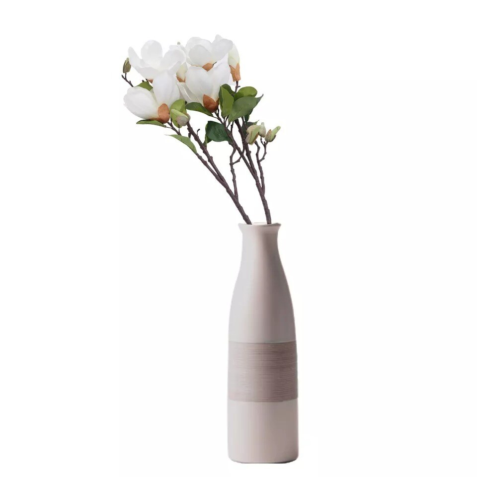 2x Artificial Magnolias Flower Bouquet Fake Plant Bunch Wedding Party Home Decor