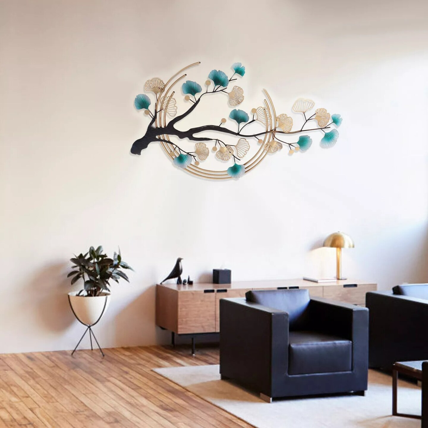 Ginkgo Leaf Metal Wall Art - Flower Metal Wall Decor - Modern Home Decoration