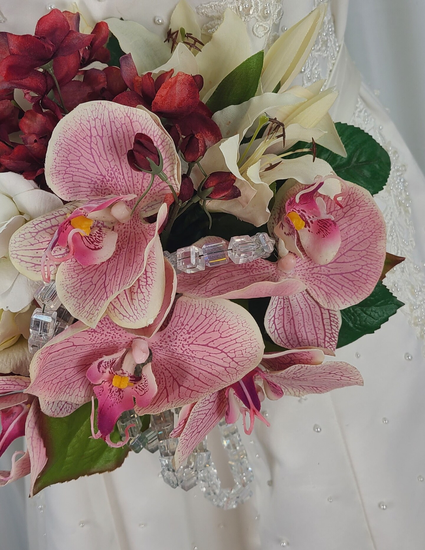 Wedding Bouquet of Phalaenopsis Orchids and Roses Faux Silk Bouquet |  MakerPlace by Michaels, image size:833x1080