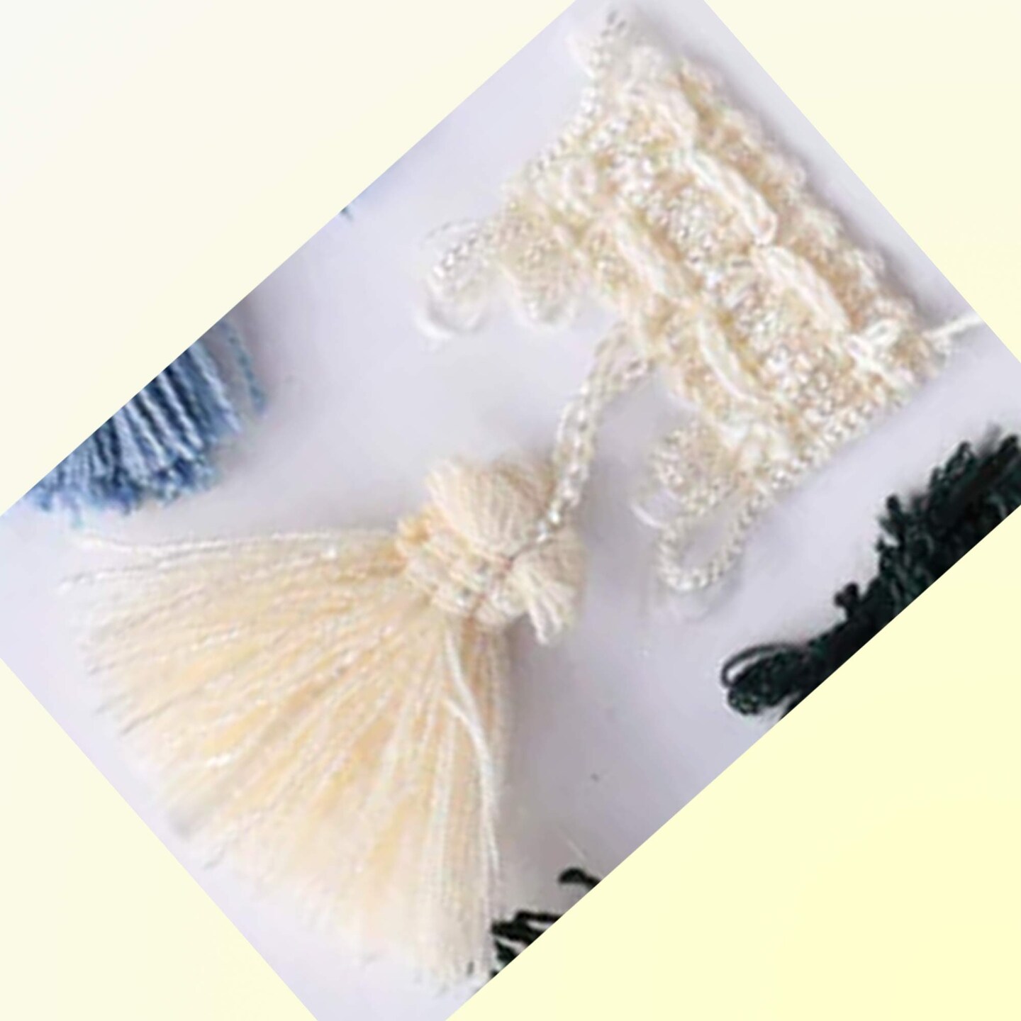 1 Yard 2" Ivory Braided Gimp Tassel Fringe Classic Accent Trim