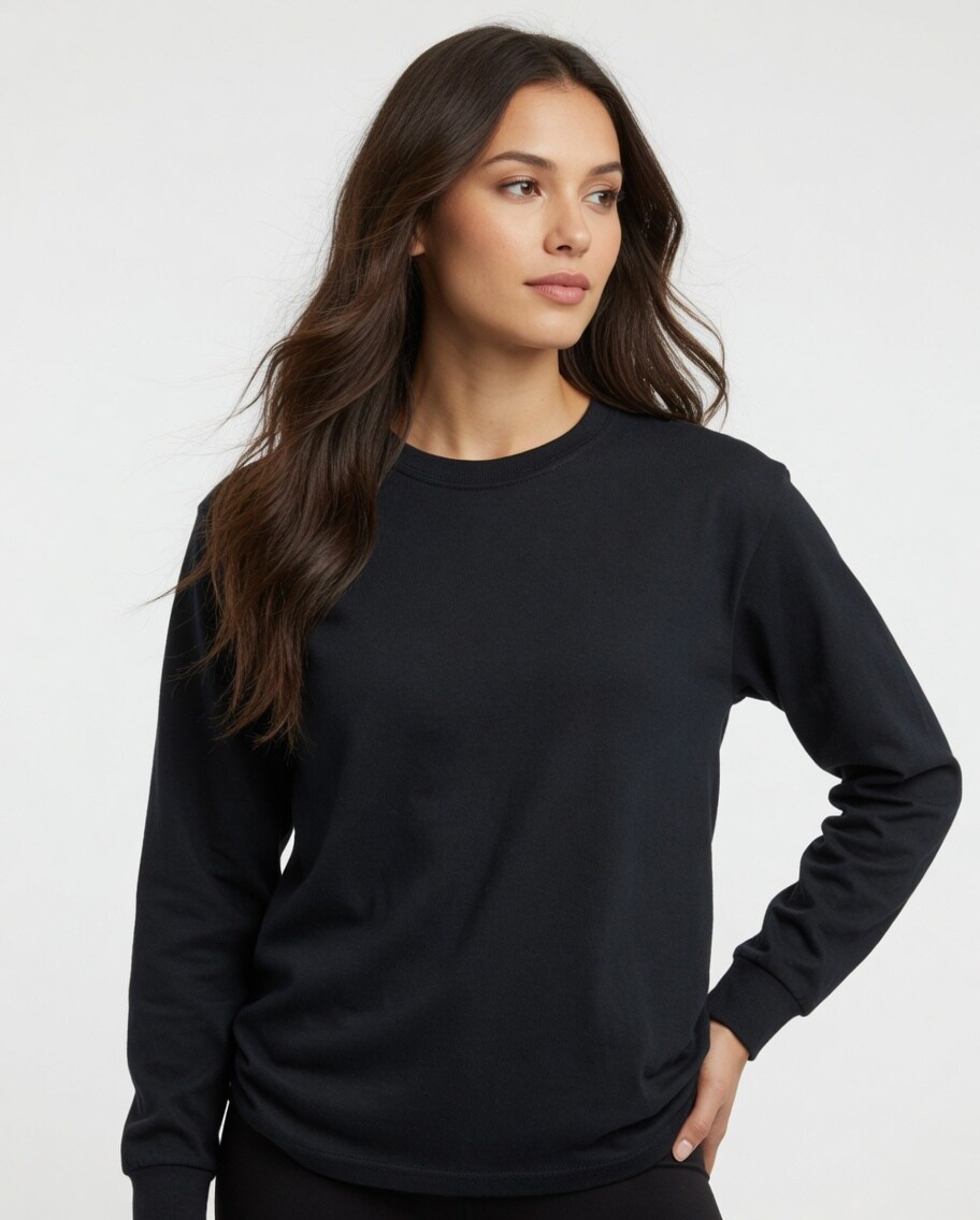 Gildan Heavy Cotton Long Sleeve Crewneck T-Shirt for Layering & Custom Printing 100% U.S. Cotton Tee