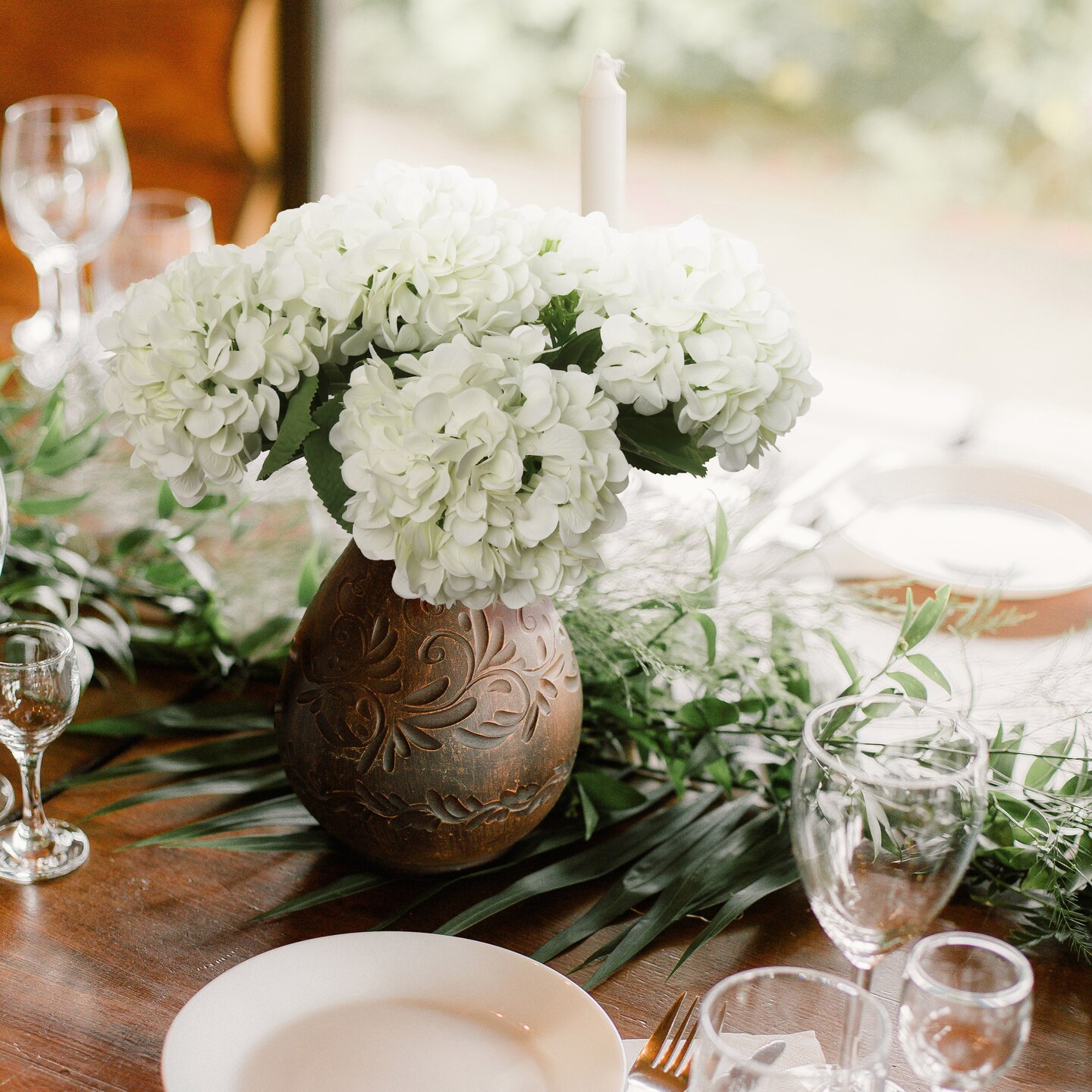 12PC 18&#x22; Cream Hydrangea Stems - Set of 12, Large 7&#x22; Blooms, Home Decor - Ideal for Bouquets, Centerpieces - Timeless All-Season Elegance, Floral Home by Artificial Flowers