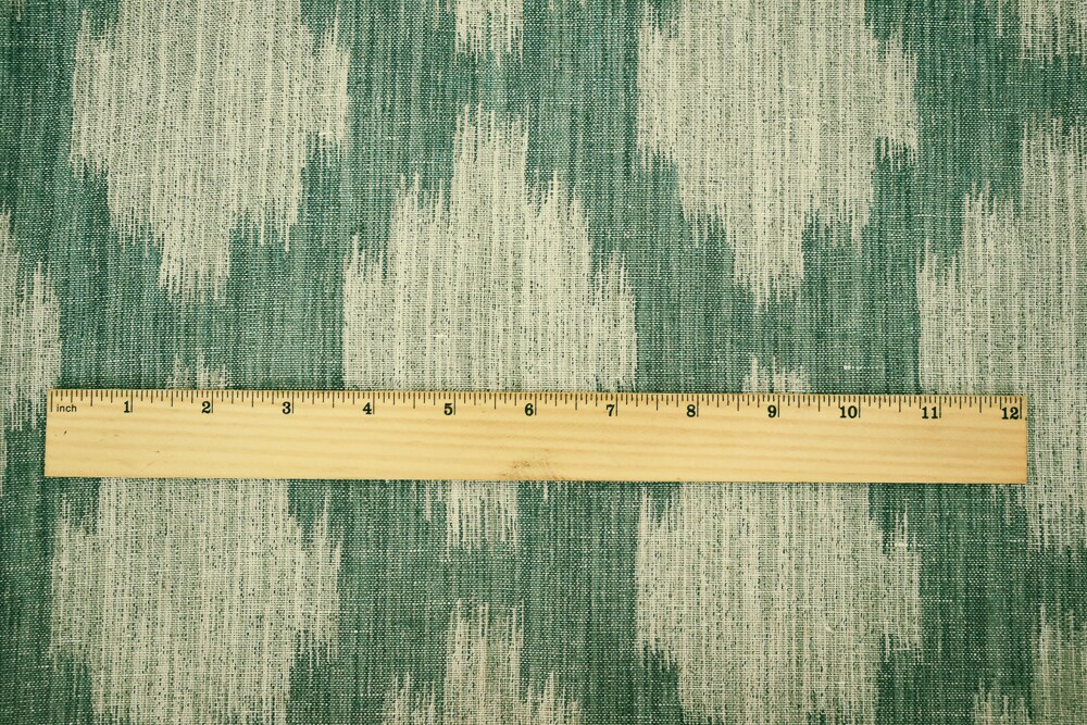 Blue-Taupe Cotton-Linen Ikat Pattern Double Woven Home Decorating Fabric By the Yard