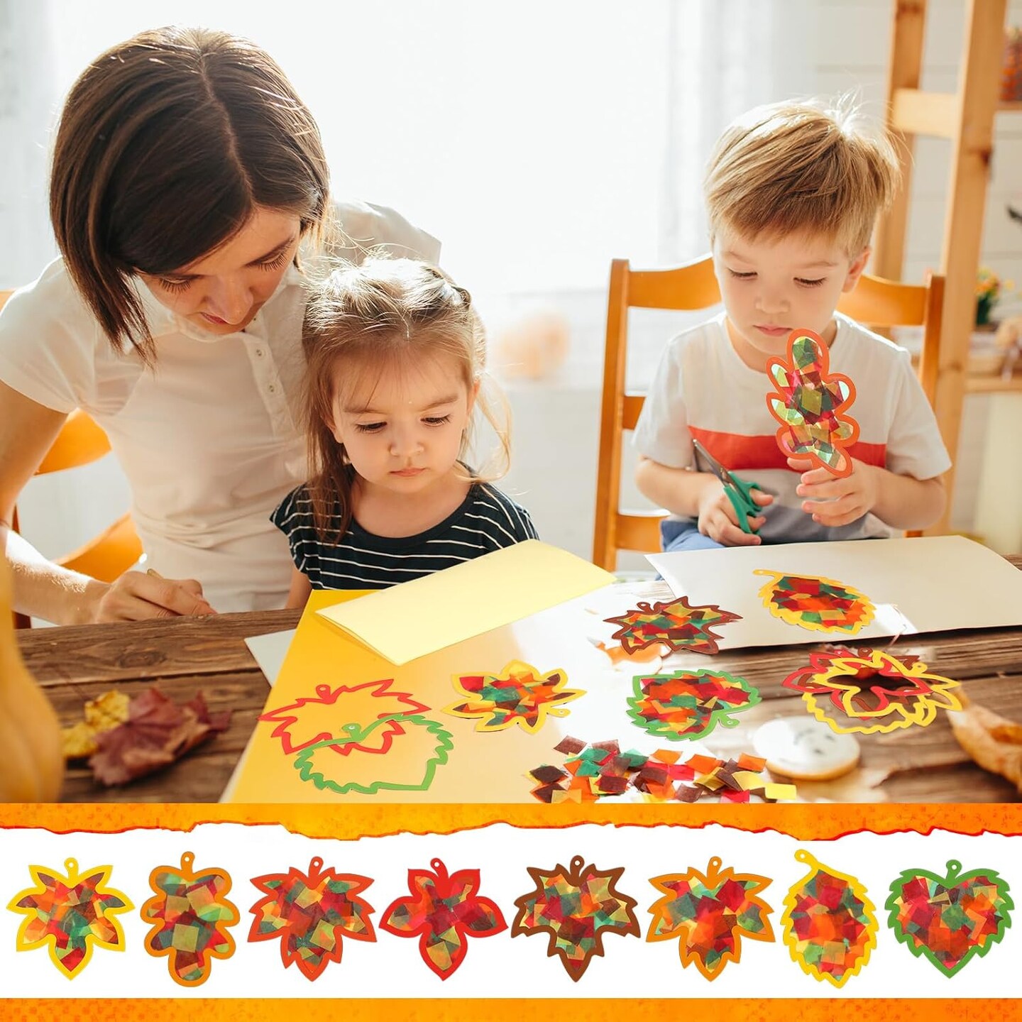 24 Pcs Fall Leaf Suncatchers Craft Kit (Fall)