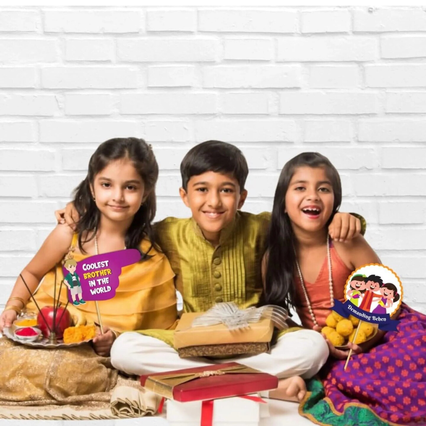 17 Pcs Rakhi Photo Booth Props for Photoshoot Happy Raksha Bandhan Sign Hindu Festival Party Favors Decorations Kit for Home Indoor Outdoor Decor
