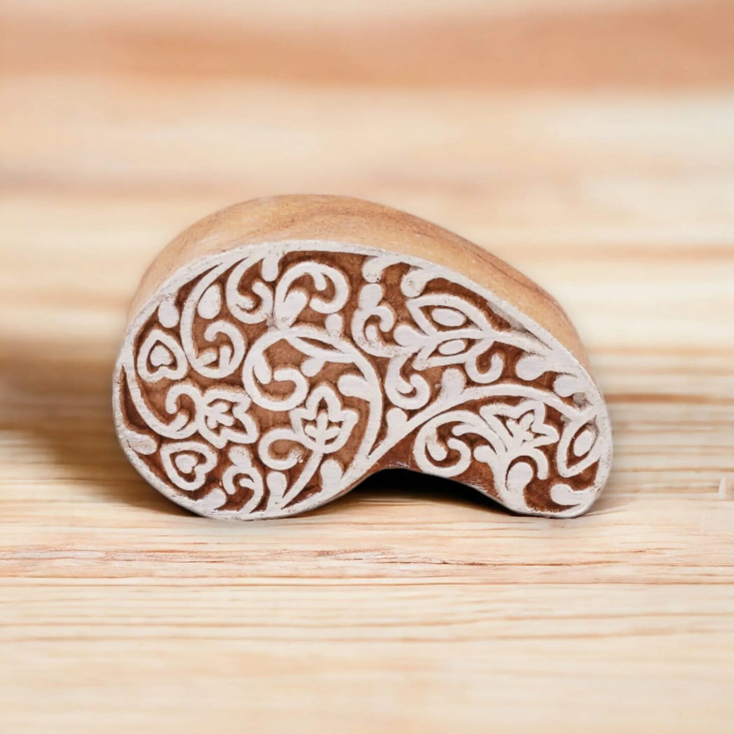 Wooden Printing Stamps Wood Block Stamps for Crafting Handcarved Indian Textile Printing Blocks for Henna Tattoo Saree Border Scrapbooking Clay, Pottery Stamps Mandala Paisley Shapes