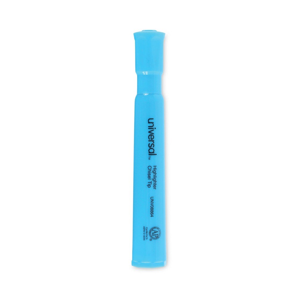 Universal Fluorescent Ink Chisel Tip Desk Highlighters - Blue (1 Dozen)