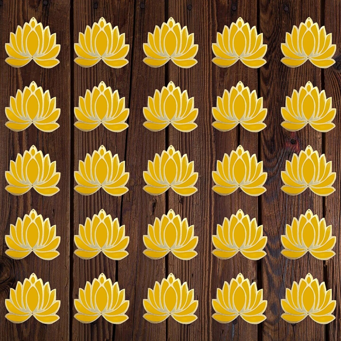 10 Pcs Lotus Flower Cutout DIY Rangoli Decoration for Diwali Pooja Festival Wedding Decor Reusable Lotus Rangoli Floor Decoration for Home Temple - Party Celebratio