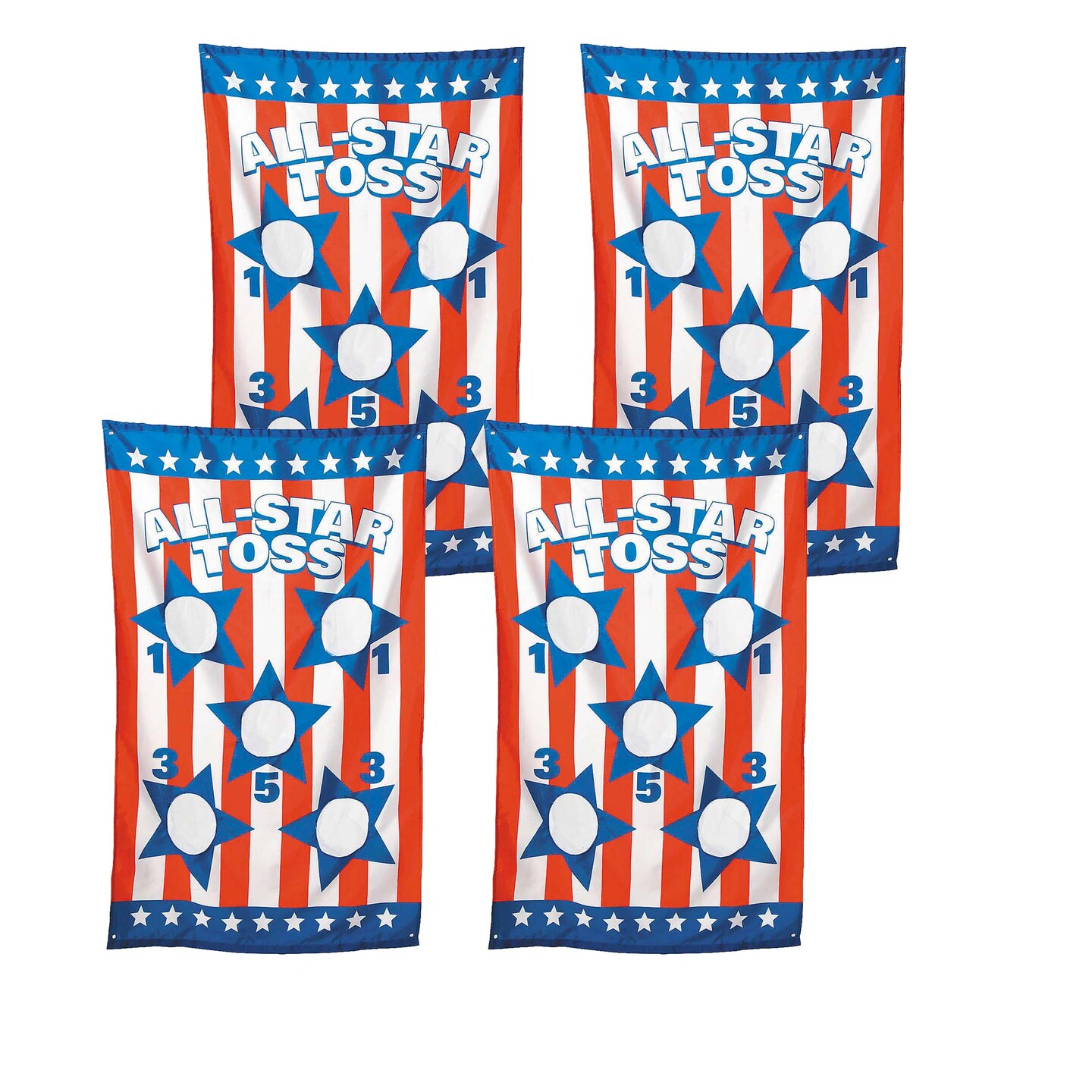 35&#x22; x 55&#x22; Patriotic Stars &#x26; Stripes Bean Bag Toss Game Set 5 Pc.