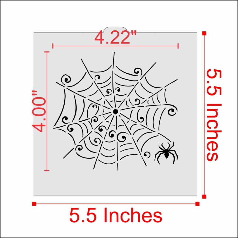 Whimsical Spiderweb Cookie & Craft Stencil | CM022 by Designer Stencils | Stencils for Royal Icing, Airbrush, Dusting Powder |