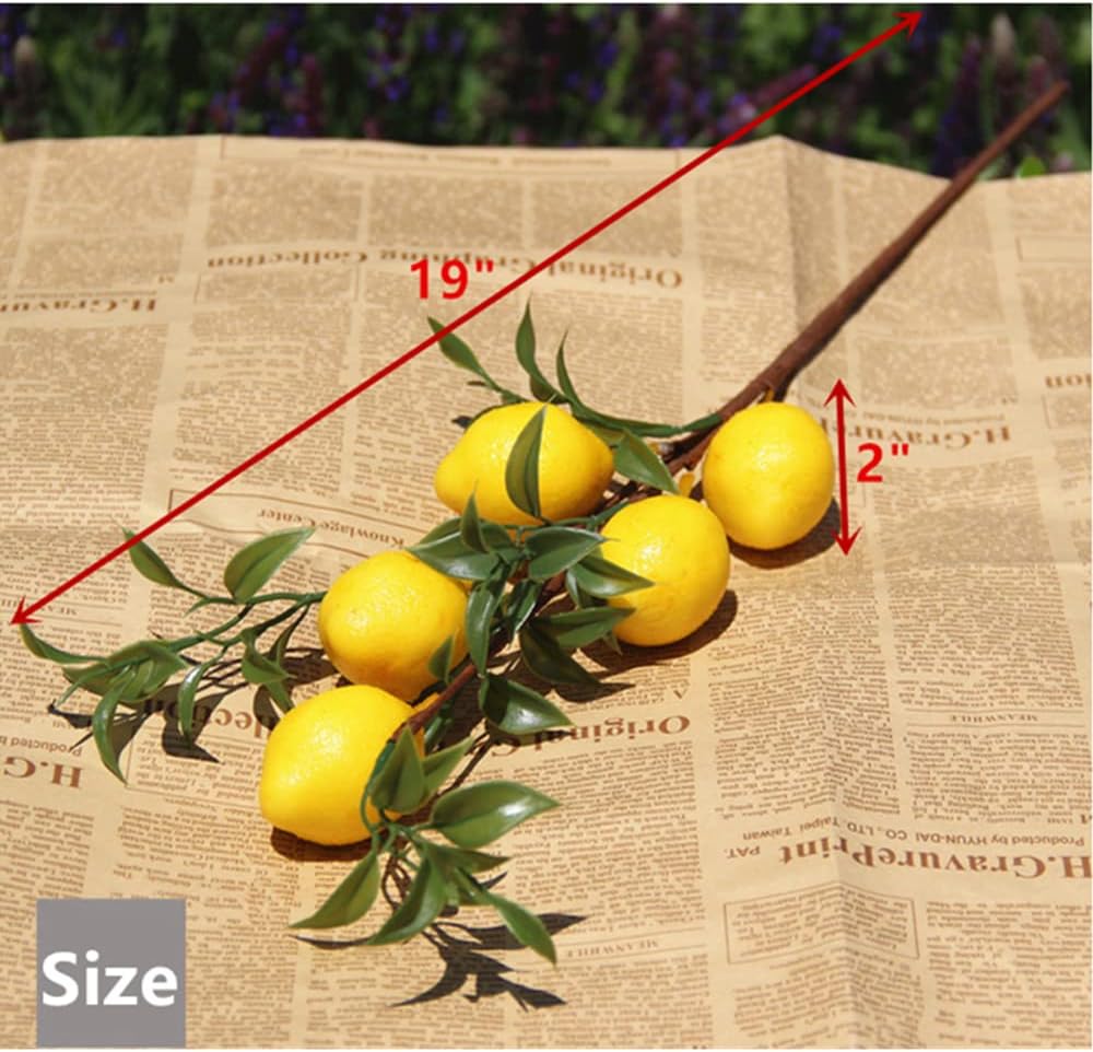 6Pcs 19&#x22; Lemon Decor Fake Lemons Summer Decor