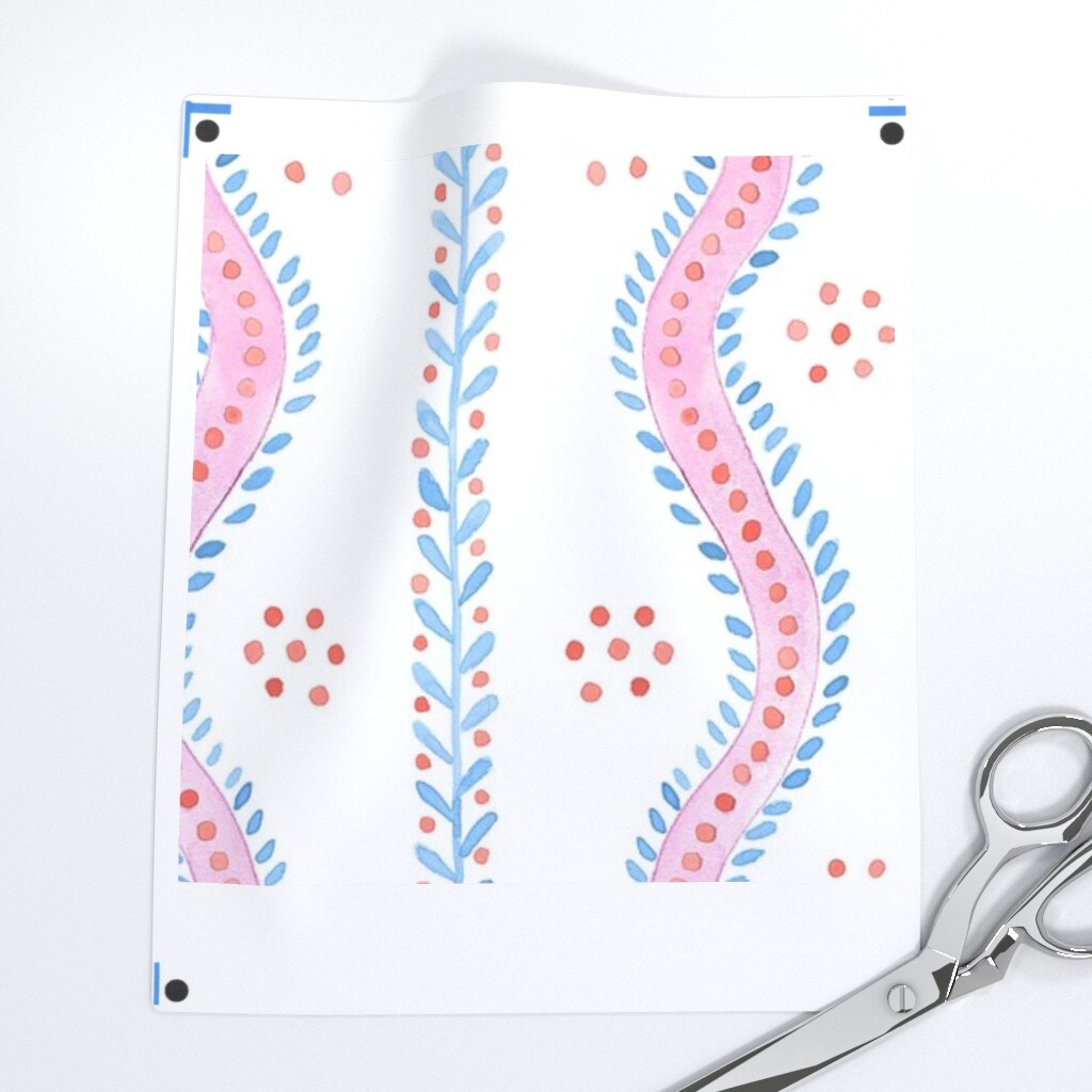 Pink Stripe Watercolor Bubblegum Traditional Classic Curved Custom Removable Wallpaper by Spoonflower Peel & Stick Wallpaper 2FT Wide