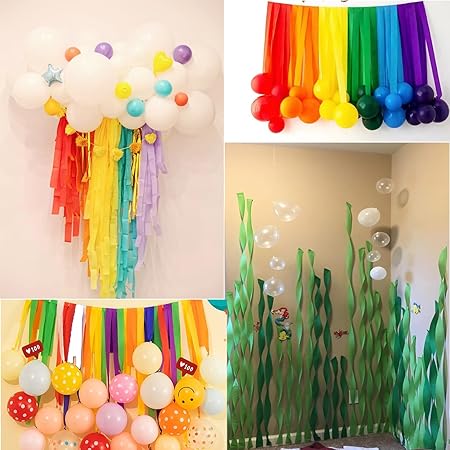 Crepe Paper Streamers, 1-3/4" x 81 ft, Assorted Colors – Party Decorations, Classroom & Craft Supplies