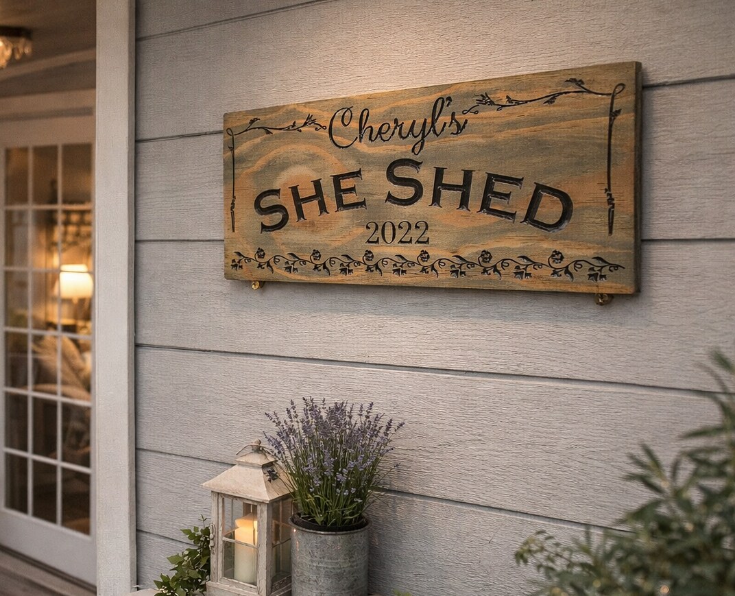 Rustic Retreat Sign Wooden She Shed Sign | Personalized Backyard Retreat Décor | Rustic ...