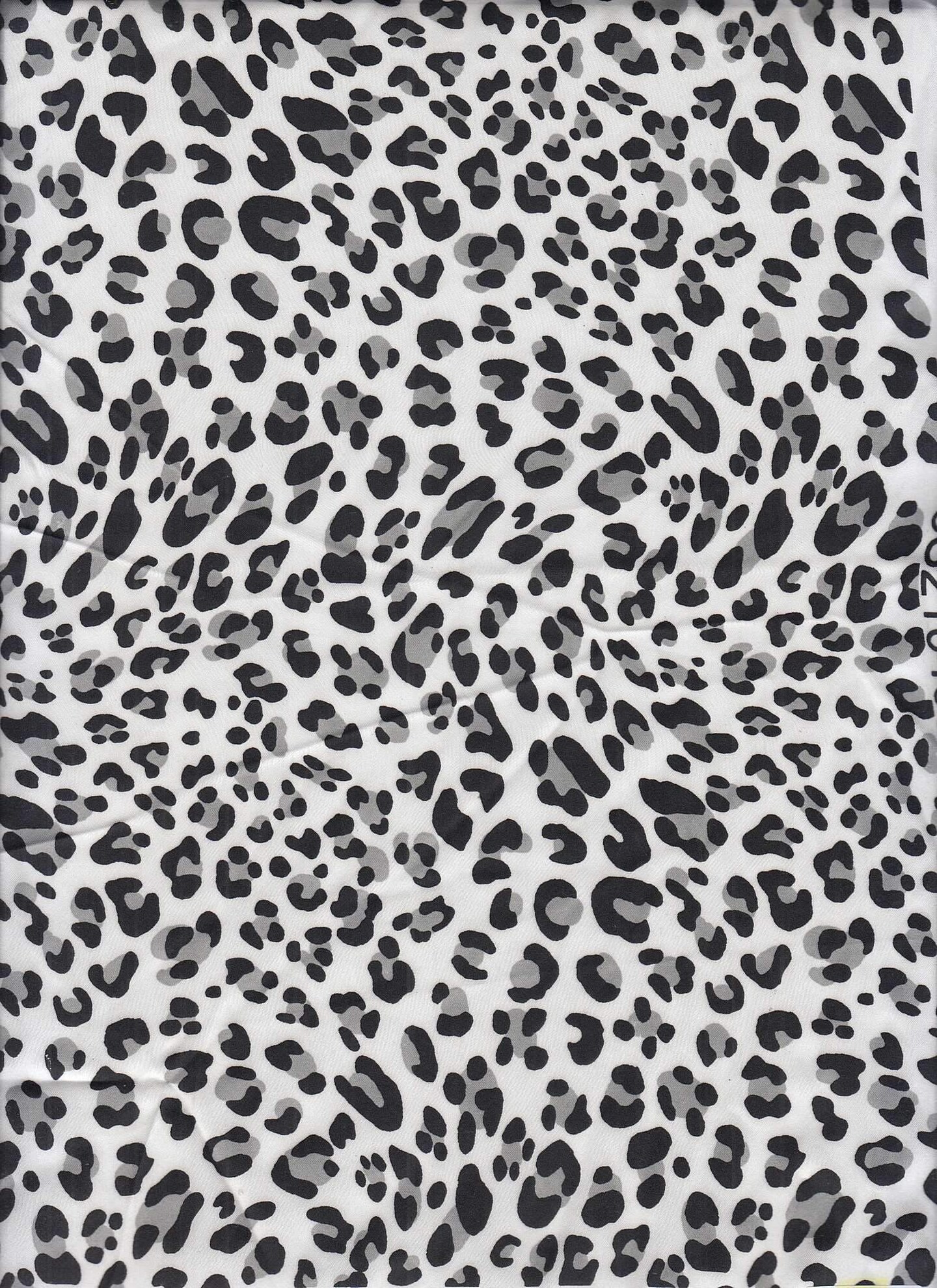 1 Yard Shiny Polyester Satin Grey Animal Print, 57/58&#x2033; Wide Fabric