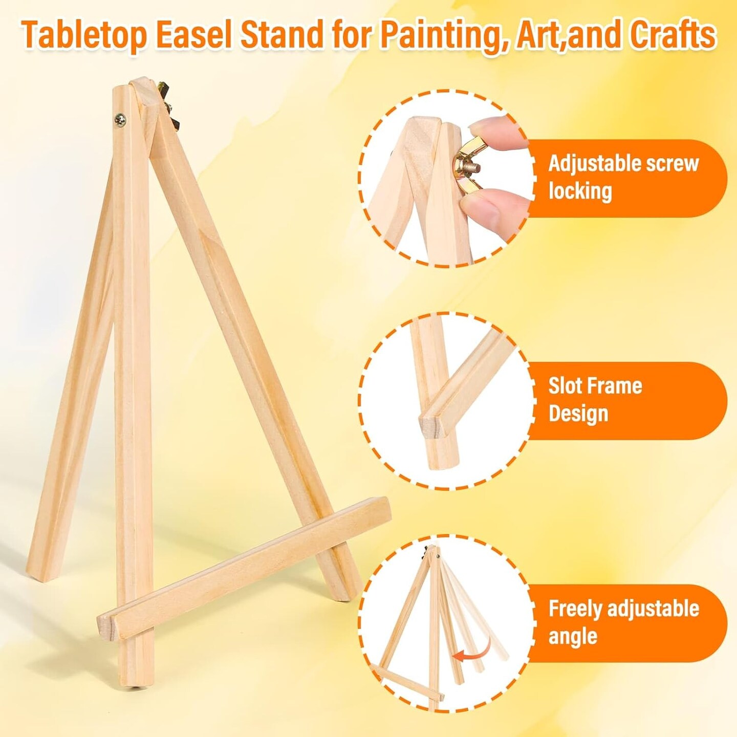 6 Pack 8 x 10 Inch - Canvas Boards with Easel for Painting Canvas Panels(white)