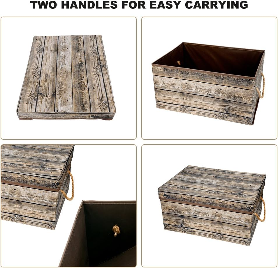 Decorative Storage Box with Lids, Fabric Storage Box with Lid and Handles for Decorative Storage, L15.7 x W11.8 x H7.9 In(Not Made of Wood)